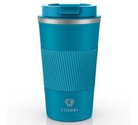 CS COSDDI Travel Mugs, Insulated Coffee Cup with Leakproof Lid - Reusable Coffee Cups Travel - Car Coffee Cup - Stainless Steel Coffee Mug for Hot and Cold Water and Tea (Blue-A, 510 ml)