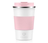 CS COSDDI Travel Mugs, Insulated Coffee Cup with Leakproof Lid - Reusable Coffee Cups Travel - Car Coffee Cup - Stainless Steel Coffee Mug for Hot and Cold Water and Tea, 380ml