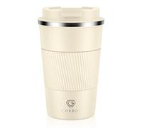 CS COSDDI Travel Mugs, Insulated Coffee Cup with Leakproof Lid - Reusable Coffee Cups Travel - Car Coffee Cup - Stainless Steel Coffee Mug for Hot and Cold Water(C09 Sand, 380ml)