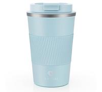 CS COSDDI Travel Mugs, Insulated Coffee Cup with Leakproof Lid - Reusable Coffee Cups Travel - Car Coffee Cup - Stainless Steel Coffee Mug for Hot and Cold Water and Tea, 380ml