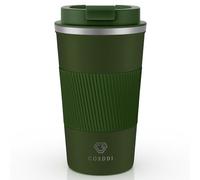 CS COSDDI Travel Mugs, Insulated Coffee Cup with Leakproof Lid - Reusable Coffee Cups Travel - Car Coffee Cup - Stainless Steel Coffee Mug for Hot and Cold Water and Tea(Green-A, 510 ml)