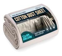 CS Extra Large Cotton Dust Sheets for Decorating 3.6 x 2.7m (12 x 9ft) Reusable Decorator Dust Sheet for Painting, Furniture & Floor Protection, Heavy Duty Cotton Paint Cover Sheets Range