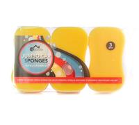 CS Home - Jumbo Car Cleaning Sponges, Pack of 3, All-Surface Vehicle Wash Sponges - Windows - Wheels