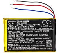 CS-JMC200SL Battery 800mAh compatible with [JBL] Clip 2, Clip 2 AN, CLIP2BLKAM, CS056US, P04405201 replaces GSP383555
