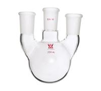 CS Labglass 3 Neck Round Bottom Boiling Flask, 250ml with 24/40 Center Joint & Side Joints, Vertical, Chemistry Lab Glassware