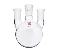 CS Labglass 3 Neck Round Bottom Boiling Flask, 500ml with 24/40 Center Joint & Side Joints, Vertical, Chemistry Lab Glassware