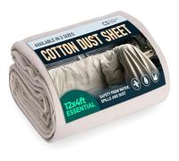 CS Large Cotton Dust Sheets for Decorating 3.6x1.3m (12 x 4ft), Large Dust Sheets for Painting & Furniture, Decorating Sheets-Painting Sheets-Dust Cover-Paint Sheets alt Plastic-Paint Cover Sheets