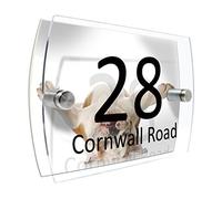 CS Printing House Number Sign Plaque Garden Glass Effect Acrylic Sign Door Plate Marble Wall Display 2 Part Branded Acrylic (English Bulldog)