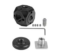 CS PRIORITY Universal Tripod Screw 1/4" 3/8" Hole Adapter Magic Cubic Mount Compatible with HERO 13 for Studio Tripod Light Stand Bracket Connect Stick Photography (Cube A w Cold Shoe)