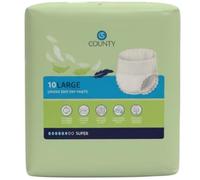 CS Unisex Stay Dry Incontinence Pants, Super Absorbency, Disposable Underwear, Heavy Bladder, Pack of 10 (Large)
