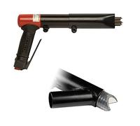 CS Unitec | 123.2199 VS | Heavy-Duty Air-Powered 2BPG Standard Pistol Needle Scaler with Vacuum Shroud. 19-Needle Air Chisel, 3000 Blow per Minute, 5.5 CFM. - Made in England