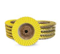 CS Unitec SUNFIRE Ceramic Trimmable Flap Disc, Eco-Friendly Hybrid 40/60 Grit Grinding Wheel, 4.5" Dia, 7/8" Open Hub, Type 29, Made in Germany,10 Pack Abrasive Wheels