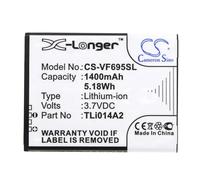 CS-VF695SL Battery 1400mAh compatible with [Vodafone] 785 tipo, Smart 4 Mini, Smart First 6, Mini, V695, VF-575, VF-695, VF-785, VF-V695, VF575, VF785 replaces TLi014A2
