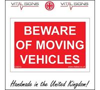 CS013 BEWARE OF MOVING VEHICLES TRAFFIC CONTROL BUILDING CONSTRUCTION SLOW SIGN 150mm x 100mm Magnetic - Vehicle Grade