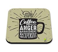 CS294 Coffee Because Anger Management is Too Expensive Novelty Funny Coffee Tea Drink Gift Glossy MDF Wooden Coaster