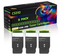 CS310 Compatible for Lexmark Toner Cartridges with Chip CS310DN CS410DN CS410N CS310N CS410DTN Printers (3 Pack Black)