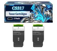 CS317 71B20K0 Toner Cartridges Compatible for Lexmark CS317dn CS417dn CS517de CX317dn CX417de CX517de Printers, With Chip Large Capacity 4000 Pages (2 Pack Black)