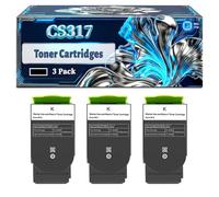 CS317 71B20K0 Toner Cartridges Compatible for Lexmark CS317dn CS417dn CS517de CX317dn CX417de CX517de Printers, With Chip Large Capacity 4000 Pages (3 Pack Black)