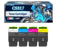 CS317 71B20K0 Toner Cartridges Compatible for Lexmark CS317dn CS417dn CS517de CX317dn CX417de CX517de Printers, With Chip Large Capacity 4000 Pages (4-Pack BK/C/M/Y)