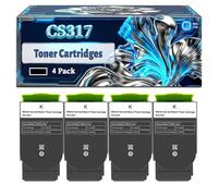 CS317 71B20K0 Toner Cartridges Compatible for Lexmark CS317dn CS417dn CS517de CX317dn CX417de CX517de Printers, With Chip Large Capacity 4000 Pages (4 Pack Black)