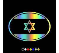 CS31906 Various Sizes Vinyl Decal Flag of Israel Oval Car Sticker Waterproof Auto Decors on Motorcycle
