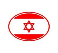 CS31906 Various Sizes Vinyl Decal Flag of Israel Oval Car Sticker Waterproof Auto Decors on Motorcycle(2)