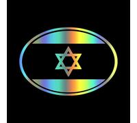 CS31906 Various Sizes Vinyl Decal Flag of Israel Oval Car Sticker Waterproof Auto Decors on Motorcycle(5)