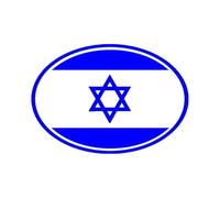 CS31906 Various Sizes Vinyl Decal Flag of Israel Oval Car Sticker Waterproof Auto Decors on Motorcycle(4)