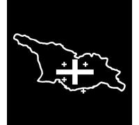CS31908 Vinyl Decal Georgia Country Flag Map Outline Car Sticker Waterproof Auto Decors on Motorcycle Bumper(2)