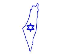 CS31918 Vinyl Decal Israel Map Outline Star David Car Sticker Waterproof Auto Decors on Body Bumper(1)