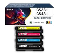 CS331 CS431 Toner Cartridge High Yield 20N20HK0 20N20HC0 20N20HM0 20N20HY0 Ink Cartridge Compatible Replacement Parts for Lexmark CS331 CS331DW CX331 CX331ADWE CS431 CS431DW Printer,4Color-1Pack