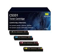 CS331 Toner Cartridge Compatible 20N20K0 20N20C0 20N20M0 20N20Y0, With Chip | Replacement for Lexmark CS331 Toner Cartridges for CS331dw CS431dw CX331adwe CX431adw Printer(4 colors)
