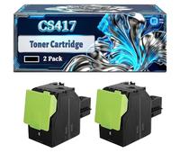CS417 Toner Cartridge Compatible for Lexmark CS417dn CS517de CX517de CX417de Printers, With Chip Large Capacity 6000 Pages (2 Pack Black)