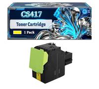 CS417 Toner Cartridge Compatible for Lexmark CS417dn CS517de CX517de CX417de Printers, With Chip Large Capacity 6000 Pages (1 Pack Yellow)