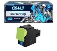 CS417 Toner Cartridge Compatible for Lexmark CS417dn CS517de CX517de CX417de Printers, With Chip Large Capacity 6000 Pages (1 Pack Cyan)