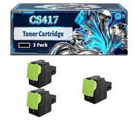 CS417 Toner Cartridge Compatible for Lexmark CS417dn CS517de CX517de CX417de Printers, With Chip Large Capacity 6000 Pages (3 Pack Black)