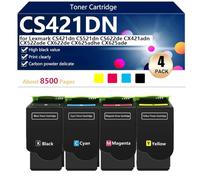 CS421DN Toner Cartridge Extra High Yield Compatible for Lexmark CS421dn CS521dn CS622de CX421adn CX522ade CX622de CX625adhe CX625ade Printers, Clear and Sharp,BCMY-1 pack