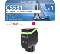 CS531 75M0H10 75M0H20 75M0H30 75M0H40 Toner Cartridge Extra High Yield Compatible for Lexmark CS531dw CX532adwe Printers, Clear and Sharp,Magenta-1 pack