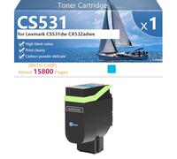 CS531 75M0H10 75M0H20 75M0H30 75M0H40 Toner Cartridge Extra High Yield for Lexmark CS531dw CX532adwe Printers, High-Volume Printing,Cyan-1 pack