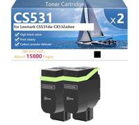 CS531 75M0H10 75M0H20 75M0H30 75M0H40 Toner Cartridge Extra High Yield for Lexmark CS531dw CX532adwe Printers, High-Volume Printing,Black-2 pack