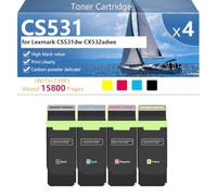 CS531 75M0H10 75M0H20 75M0H30 75M0H40 Toner Cartridge Extra High Yield for Lexmark CS531dw CX532adwe Printers, High-Volume Printing,BCMY-1 pack
