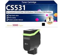 CS531 Hight Capacity Toner Cartridge Replacement for Lexmark CS531dw CX532adwe CS632dwe CX635adwe Printer, High-Definition Printing, 3000 Pages,Black-1 pack