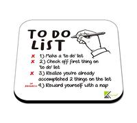 CS542 To Do List Novelty Funny Coffee Tea Drink Gift Glossy MDF Wooden Coaster | Procrastination | Gifts for Men, Women, Friend, Colleague