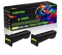 CS820de Compatible for Lexmark Toner Cartridge with Chip CS820de CS820dte CS820dtfe CX820de CX820dtfe Printers (2 Pack Black)