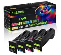 CS820de Compatible for Lexmark Toner Cartridge with Chip CX825dte CX825dtfe CX860de CX860dte Printers (4-Pack BK/C/M/Y)