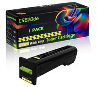CS820de Compatible for Lexmark Toner Cartridge with Chip CX825dte CX825dtfe CX860de CX860dte Printers (1 Pack Yellow)