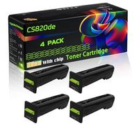 CS820de Compatible for Lexmark Toner Cartridge with Chip CX825dte CX825dtfe CX860de CX860dte Printers (4 Pack Black)