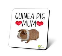 CS864 Guinea Pig Mum Novelty Funny Coffee Tea Drink Gift Glossy MDF Wooden Coaster for Guinea Pig Lover, Owner, Her - Birthday, Pet Themed Desk Accessory