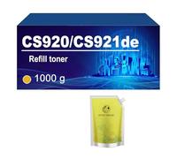CS920 CS921de Toner Refill Compatible For Lexmark CS920 CS921de CS923de CX920 CX921 CX922 CX923 Printer, Large Capacity 1000 G,Yellow-1 Pack