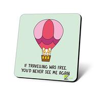 CS995 If Travelling was Free, You'd Never See me Again Novelty Funny Coffee Tea Drink Gift Glossy MDF Wooden Coaster